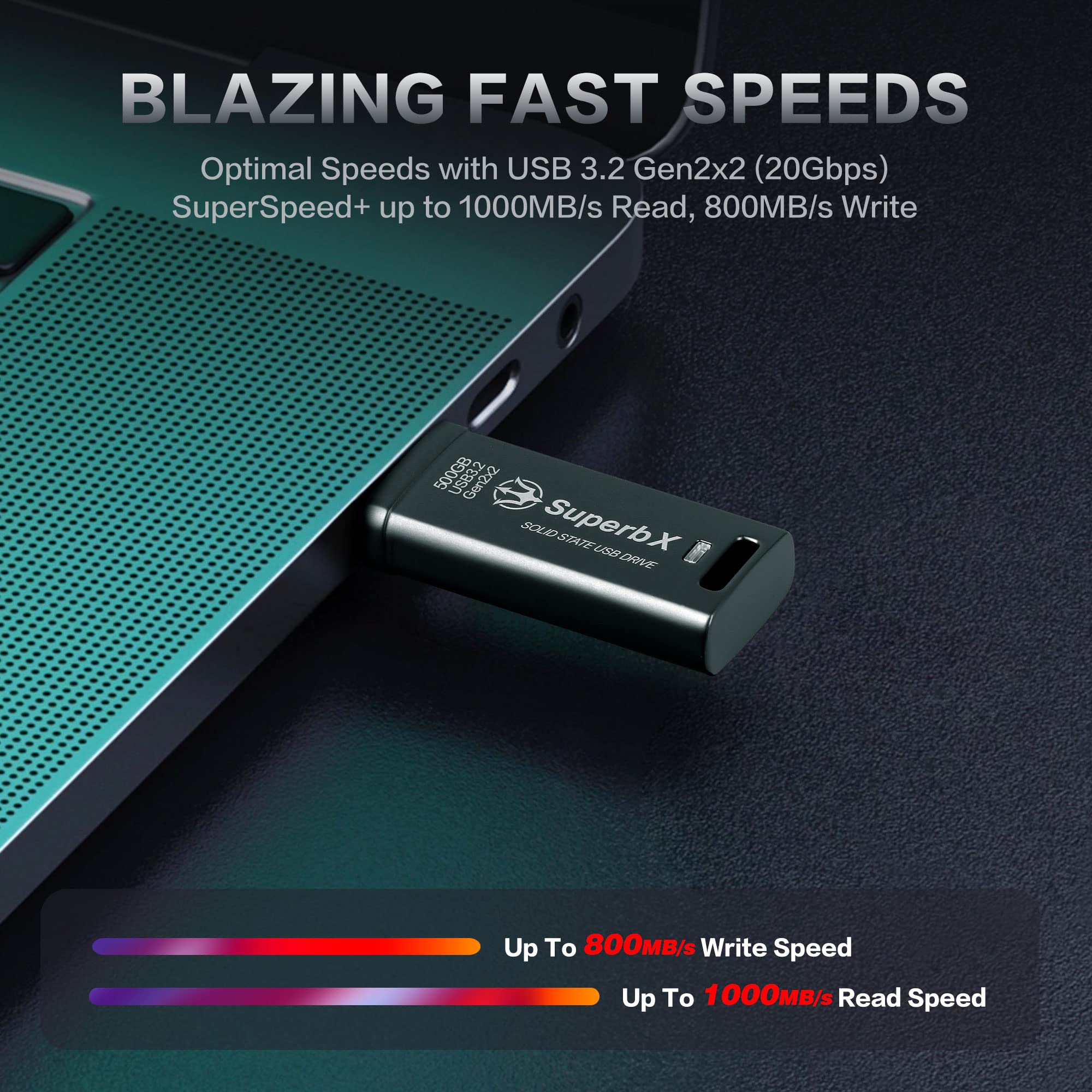 Amazon | TRIDENITE SuperbX SSD 外付け 500GB USB 3.2 Gen2x2